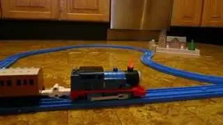 Thomas the Train with red smoke effects