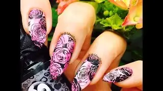 Easy Distressed Rose Stamping Nail Art