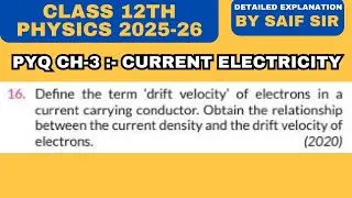 Define the term ‘drift velocity’ of electrons in a current carrying conductor. Obtain the...