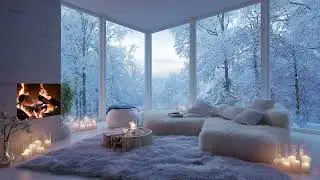 Natural Snow Wind with Fireplace White Noise for Stress Relief, Calm Sleep | 3 Hour Loop
