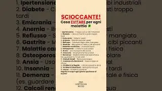 SCIOCCANTE! Cosa EVITARE per ogni malattia 🦠