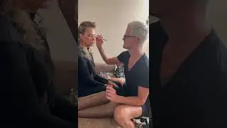 Mishka is almost done with makeup Emerald 2025. #ballroom #latin #makeup #hairstyle #dwts #usa