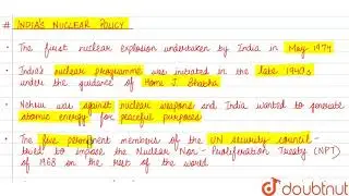 INDIA\\\\\\\'S NUCLEAR POLICY