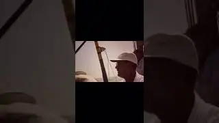 1956 footage of Hemingway live action fishing sequence filming for 