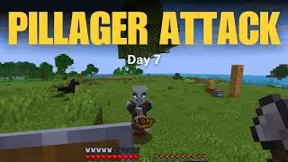 Minecraft Survival Day 7 | Building Begins & Pillager Attack (Hindi)