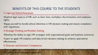 BENEFITS OF HUMAN RESOURCE MANAGEMENT