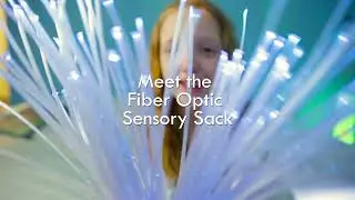 The Calming Fiber Optic Sensory Sack is a bean bag equipped with relaxing fiber optic lights
