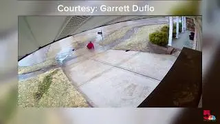 Slippery when frozen! This man had quite the trip down his driveway
