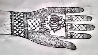 Basant Panchami Heavy Mehndi Design || beautiful Lotus flower pencil shading mehndi design || mehndi