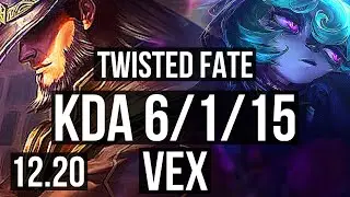 TWISTED FATE vs VEX (MID) | 6/1/15, 1.8M mastery, 1200+ games, Dominating | KR Grandmaster | 12.20