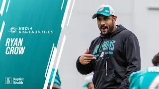 Outside Linebackers Coach Ryan Crow meets with the media | Miami Dolphins
