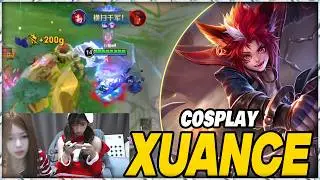 INSANE XUANCE PLAYS! 👹 COSPLAY REACTION TO THIS 1V5 TEAM WIPE (ENGSUB/HOK)