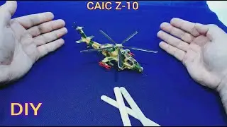 Miniature Marvel: Building a CAIC Z - 10 Helicopter with Popsicle Sticks! #diy