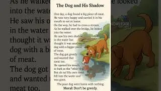 The dog and his shadow english story | The fox and grapes 🍇 | #ytshorts #ktz #englishpractice