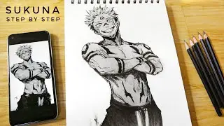 How to Draw Ryomen Sukuna | Full Body Sukuna Drawing Tutorial | Anime Drawing Easy - Jujutsu Kaisen
