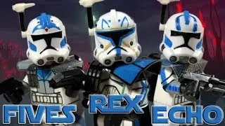Custom LEGO Star Wars: The Clone Wars | Captain Rex, ARC Trooper Fives & Echo