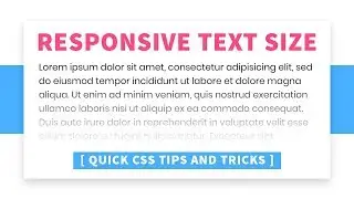 Responsive Font Size | CSS vw Unit