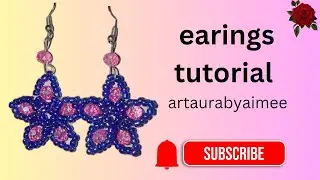 Beaded flower Earings tutorial  beaded jewelry