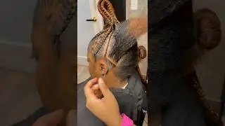 Stitch updo bun🔥🔥#fy #viralvideo #braids
