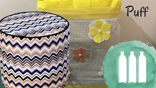 Pufe de Garrafa Pet Fácil e rápido - Artesanato - Diy