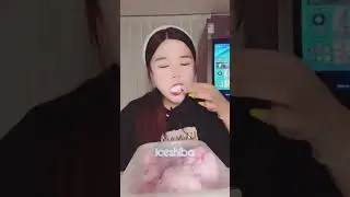 squeaky crispy pink ice, only bites asmr #onlybites #squeakyice #pinkice
