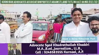 Adoni BAR Advocates Association Protest Against AP Land Tiitling act