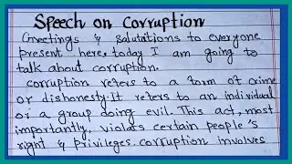 Best English speech on corruption | English essay on corruption