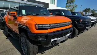 2024 GMC Hummer EV SUV: Vibrant Orange Exterior in 4K Detail Walkaround