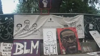Davis BLM art display vandalized, supporters rally to rebuild