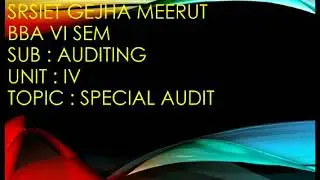 SPECIAL AUDIT