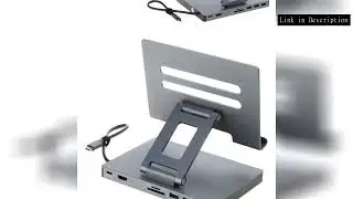 1pc Aluminum Type C Dock 9 in1 Hub 5Gbps Fast Data Transfer Laptop Stand Holder 2xHDMI4K Ethernet PD