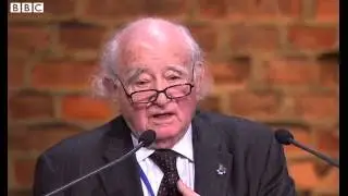 BBC News   Auschwitz anniversary  Survivor  emotional appeal at ceremony