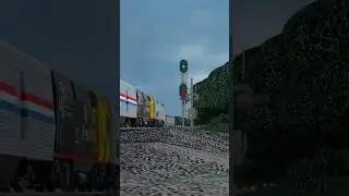 Amtrak long distance train knocks down signal w/ 203! (Ro Scale Sandbox) #fyp #shorts #roblox