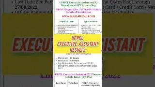 UP PCL executive assistant 2022 results || UP PCL executive assistant #uppcl #shorts