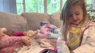 Kids playing Doctor! Skyla&rsquo;s turn pretending to be Doctor (caring)
