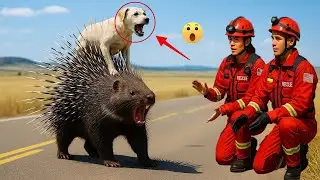 Dog attacked by porcupine on farm &mdash; dramatic rescue