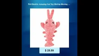 Pet Electric Jumping Cat Toy Shrimp Moving Simulation Lobster Dancing Plush Toys For Pet Dog Cats...