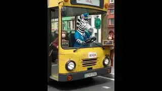 ZEBRA DRIVING BUS 🚌 🦓 #cat #funnyanimal #tiger #zepeto #funnymusic #music #funny #funnysongs