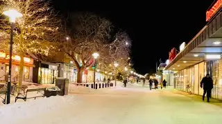 Sweden Small Town Walks: &Ouml;sterv&auml;g, Visby. Medieval island town with pretty lights & glistening snow