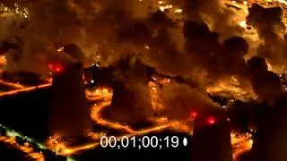 Nachtluftvideo W&auml;rmekraftwerk J&auml;nschwalde im Bundesland Brandenburg