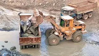Massive Rock Loading Show By Powerful 966 Wheel Loader 