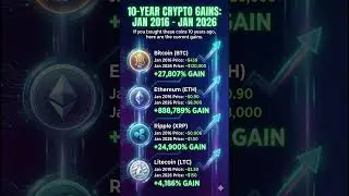 If You Bought Crypto 10 Years Ago... (2016 vs 2026 Results) 🚀 #shorts #bitcoin #ethereum