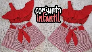 Passo a passo ⭐️ CONJUNTO INFANTIL DE SHORT E CROPEED DE OMBRO SO (MODELAGEM E MEDIDAS)