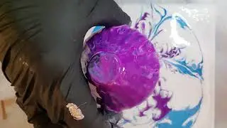 BLUE GLASS PAINT POUR!/DIY/ BLOOM OF DREAMS