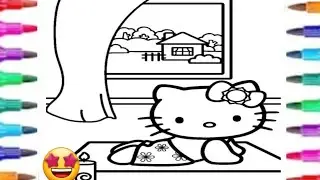 Hello kitty drawing, colouring and painting for kids and toddlers  | Hello Kitty drawing easy 