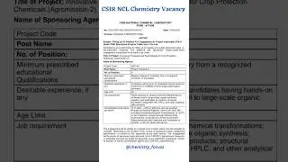 CSIR NCL Pune Project Associate Vacancy for M.Sc.Chemistry🔥