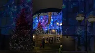 LONDON | Shakespeare's Globe theatre on the south bank of the River Thames in its Christmas lights
