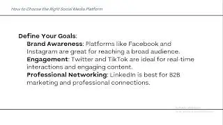 Choosing the right Social Media Platform