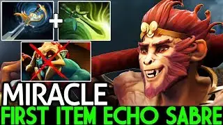 Miracle- [Monkey King] First Item Echo Sabre VS Huskar Mid Gameplay 7.21 Dota 2