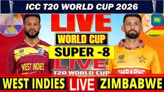 🔴 Zimbabwe vs West Indies world Cup Live Match Score | ZIM vs WI Live Match Today | T20 WC Super 8